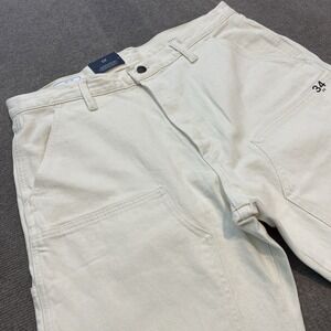 Gap Double Knee Jeans Mens Size 34x30 White Relaxed Straight Y2K Grunge